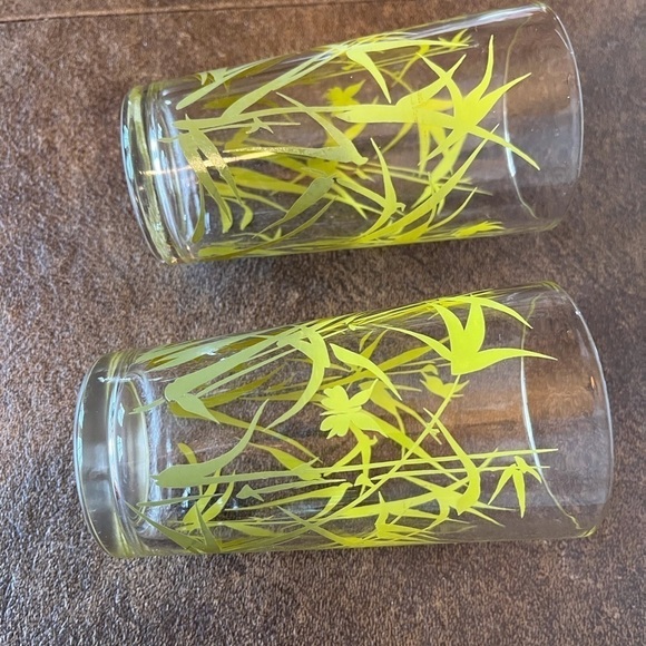Vintage Butterfly and Bamboo Grass Glass Tumblers - Picture 10 of 10